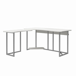 NTense Quest Gaming L Desk with CPU Stand - White