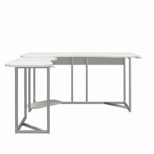 NTense Quest Gaming L Desk with CPU Stand - White