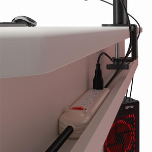 NTense Quest Gaming L Desk with CPU Stand - White