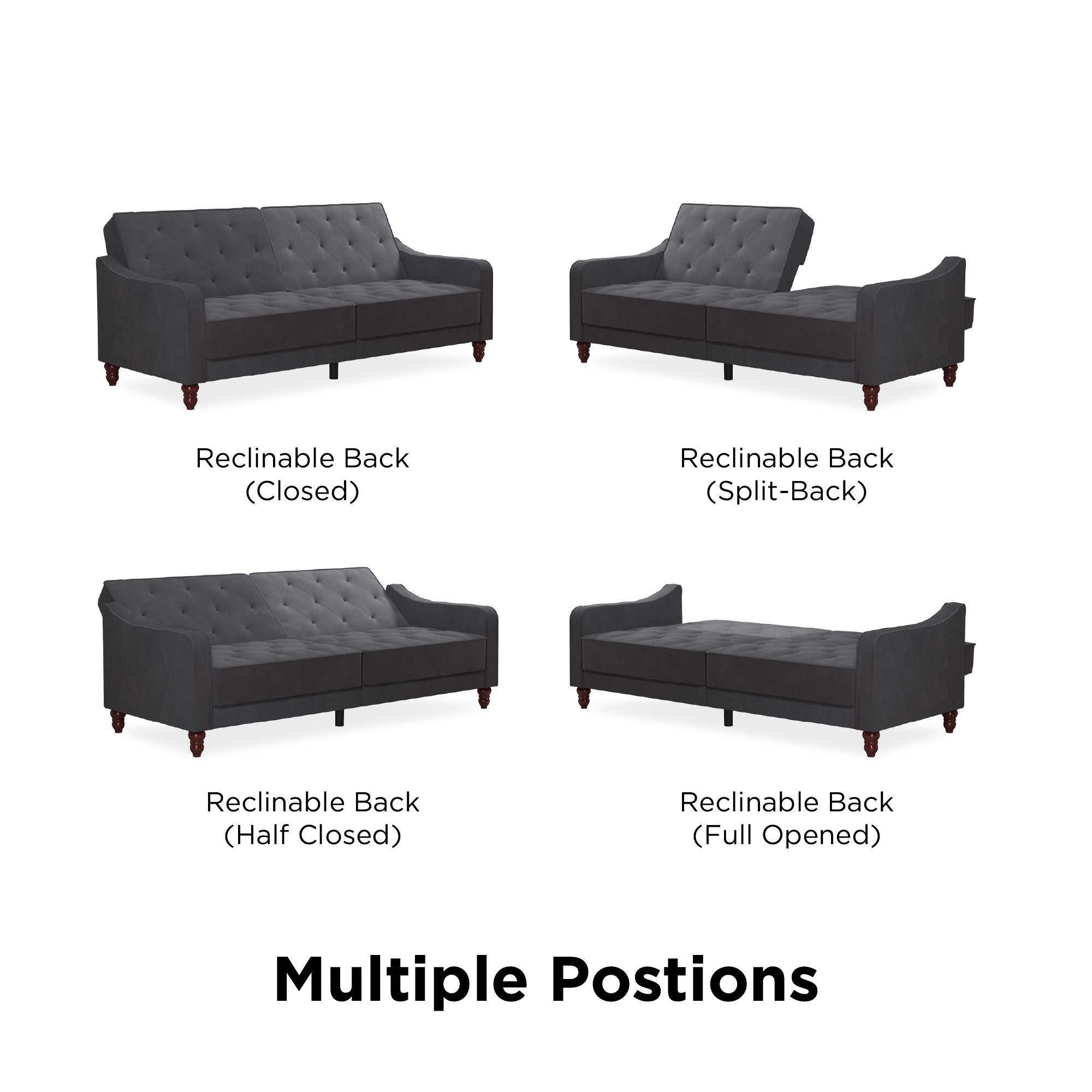 Novogratz Vintage Futon Sofa Bed - Dark Gray