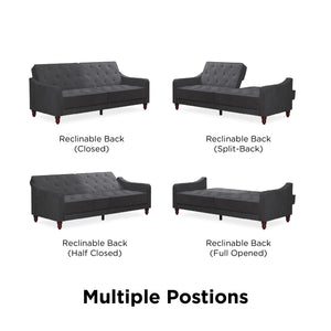 Novogratz Vintage Futon Sofa Bed - Dark Gray