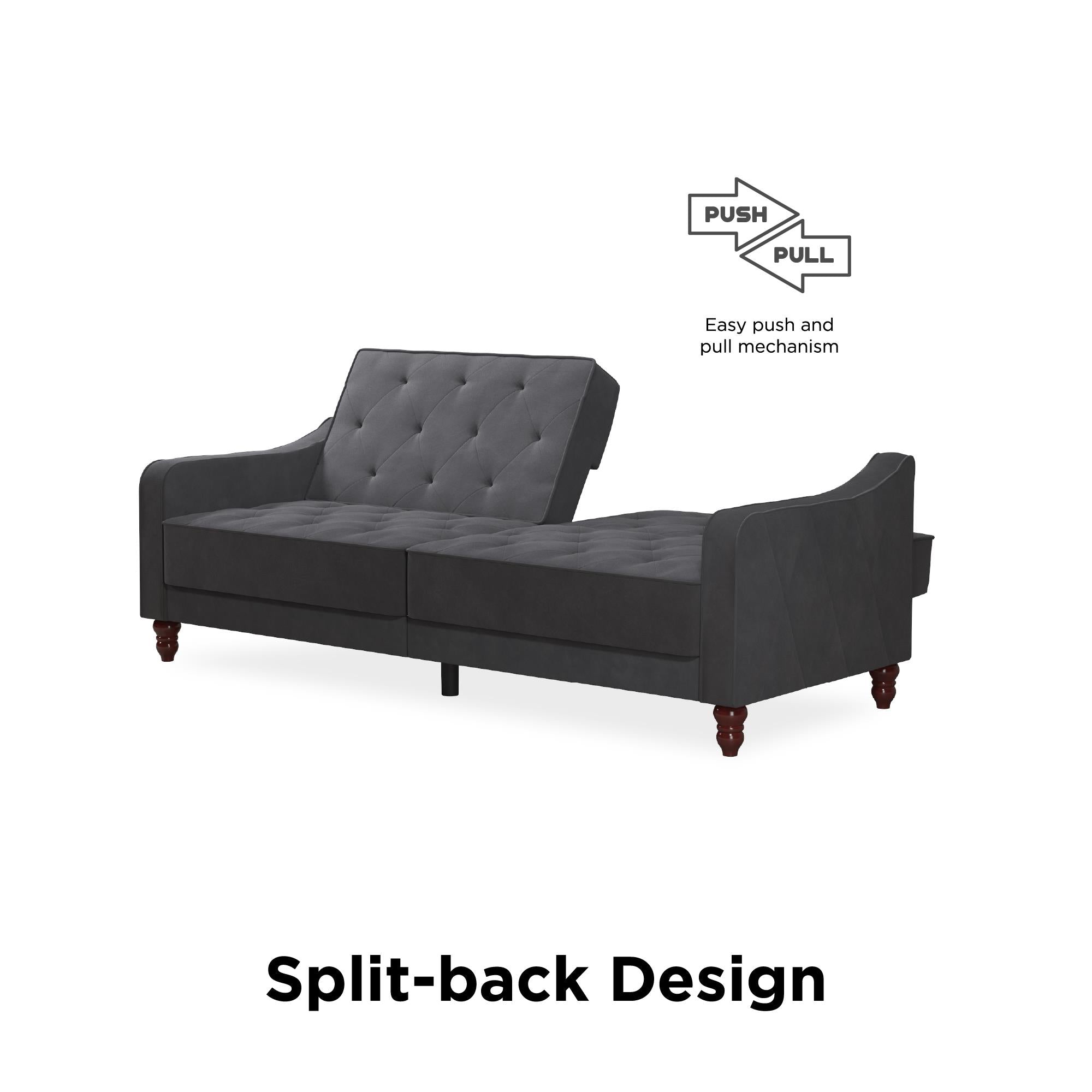 Novogratz Vintage Futon Sofa Bed - Dark Gray