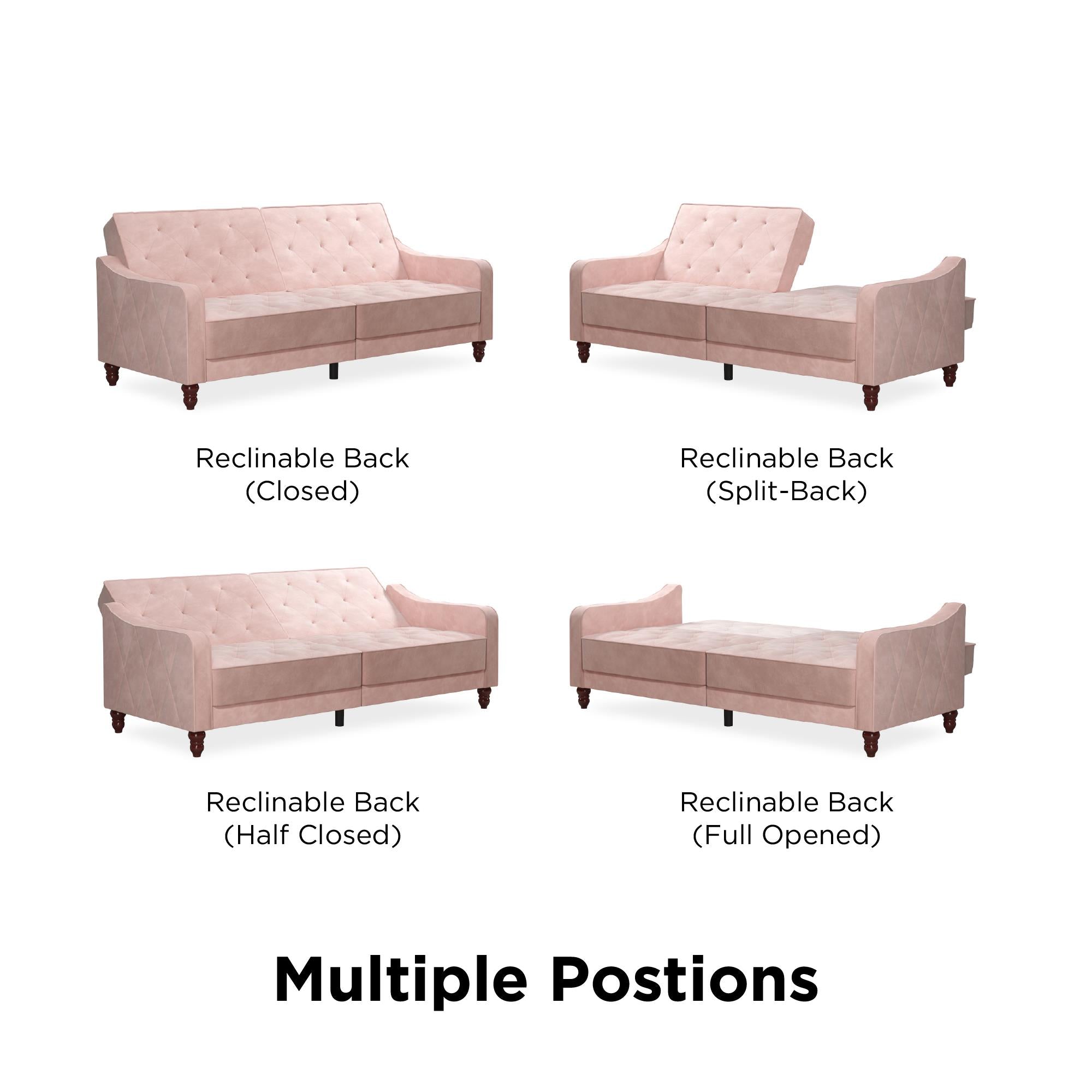 Novogratz Vintage Futon Sofa Bed - Pink