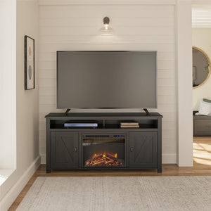 Ameriwood Home Farmington Electric Fireplace TV Console for TVs up to 60" - Black Oak