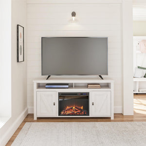 Ameriwood Home Farmington Electric Fireplace TV Console for TVs up to 60" - Ivory Oak