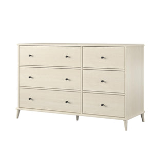 Ameriwood Home Farnsworth 6-Drawer Dresser - Ivory Oak - 6 Drawer