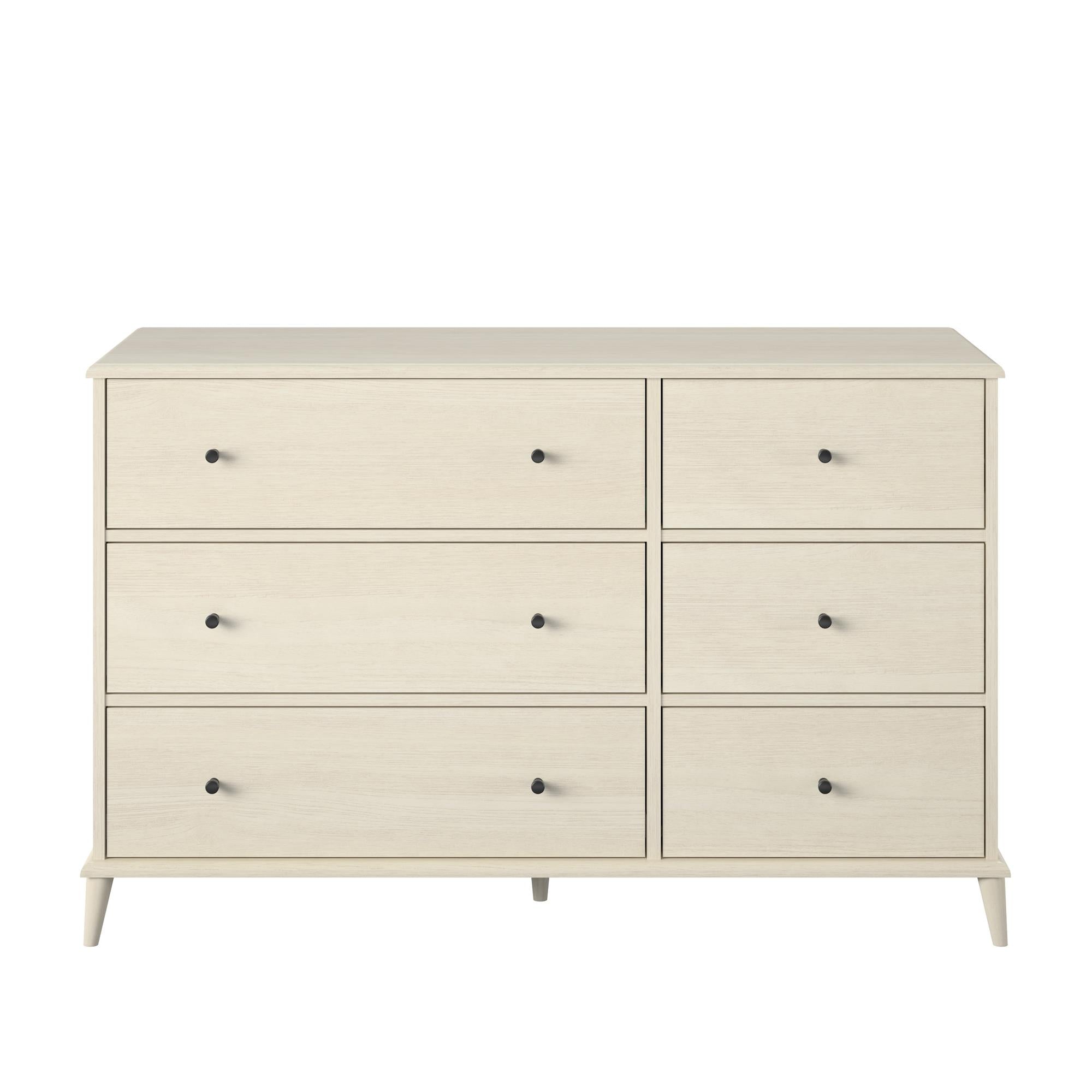 Ameriwood Home Farnsworth 6-Drawer Dresser - Ivory Oak - 6 Drawer