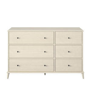 Ameriwood Home Farnsworth 6-Drawer Dresser - Ivory Oak - 6 Drawer