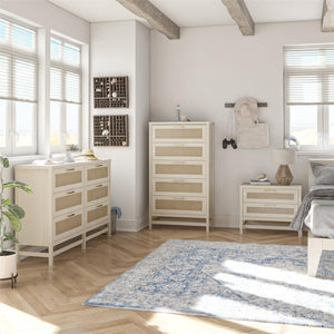 Ameriwood Home Lennon 2 Drawer Nightstand - Ivory Oak