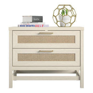 Ameriwood Home Lennon 2 Drawer Nightstand - Ivory Oak