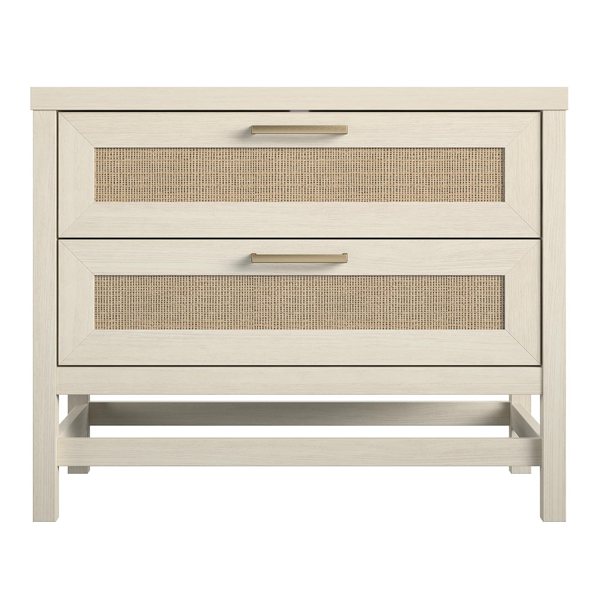 Ameriwood Home Lennon 2 Drawer Nightstand - Ivory Oak