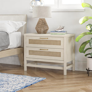 Ameriwood Home Lennon 2 Drawer Nightstand - Ivory Oak