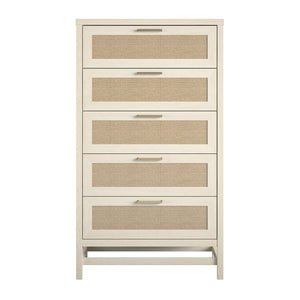 Ameriwood Home Lennon Tall 5 Drawer Dresser - Ivory Oak - 5 Drawer