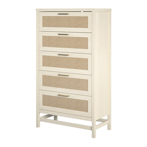 Ameriwood Home Lennon Tall 5 Drawer Dresser - Ivory Oak - 5 Drawer