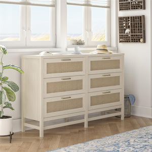 Ameriwood Home Lennon 6 Drawer Dresser - Ivory Oak - 6 Drawer