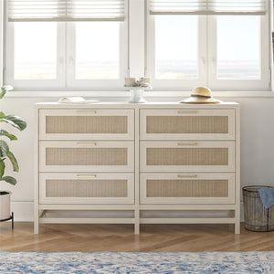 Ameriwood Home Lennon 6 Drawer Dresser - Ivory Oak - 6 Drawer