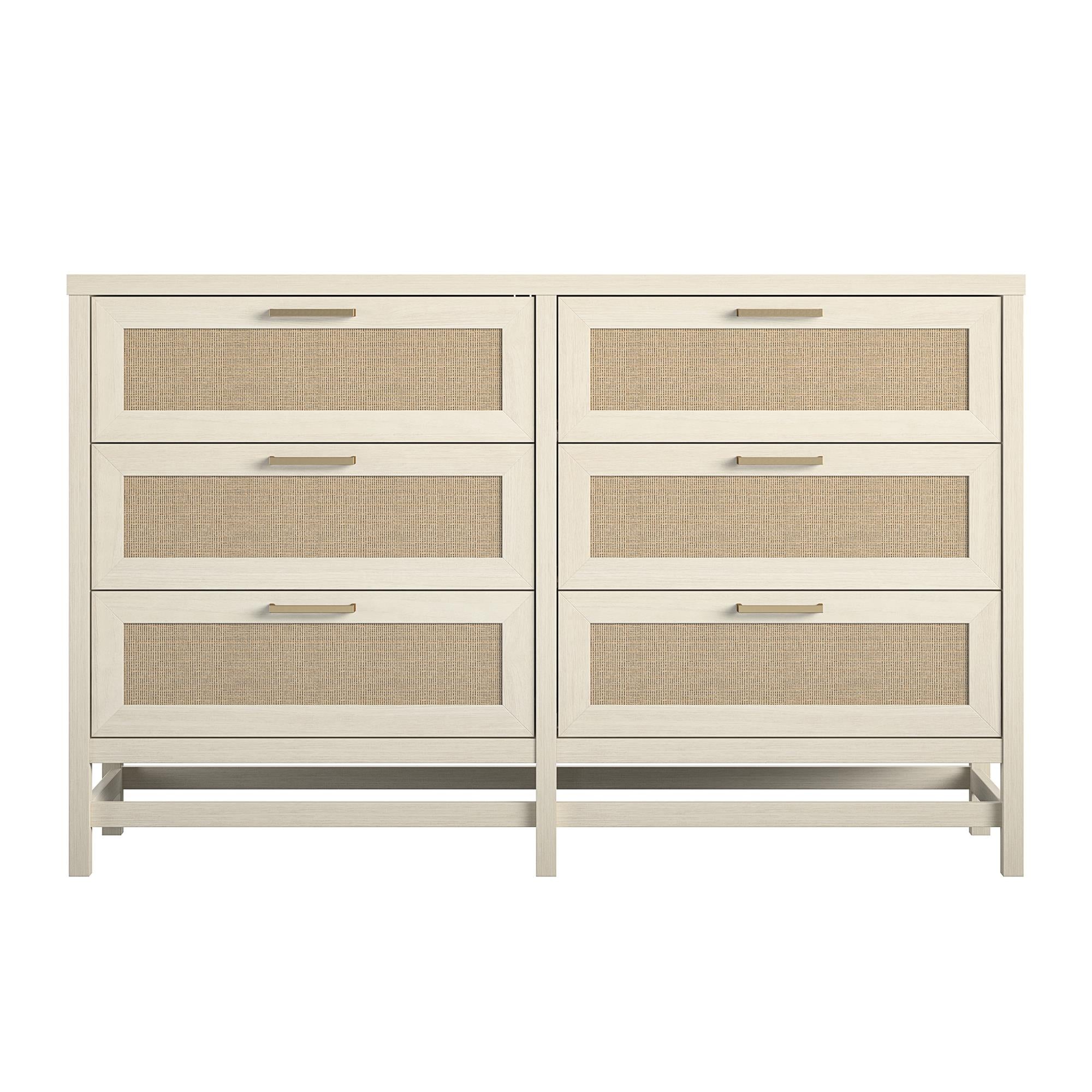 Ameriwood Home Lennon 6 Drawer Dresser - Ivory Oak - 6 Drawer