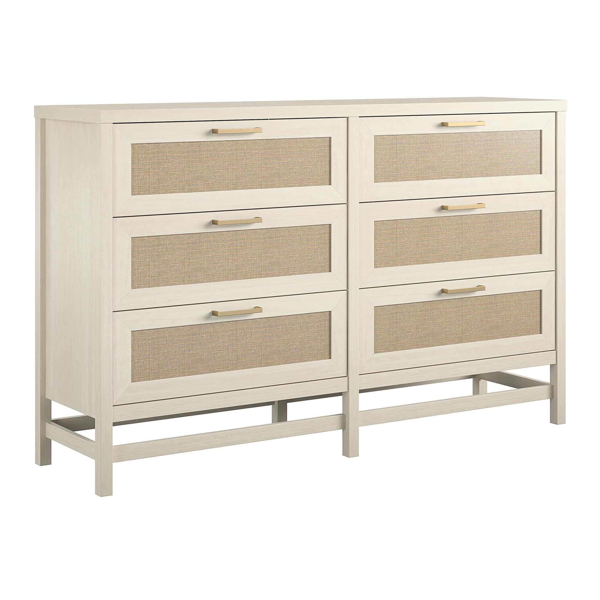 Ameriwood Home Lennon 6 Drawer Dresser - Ivory Oak - 6 Drawer