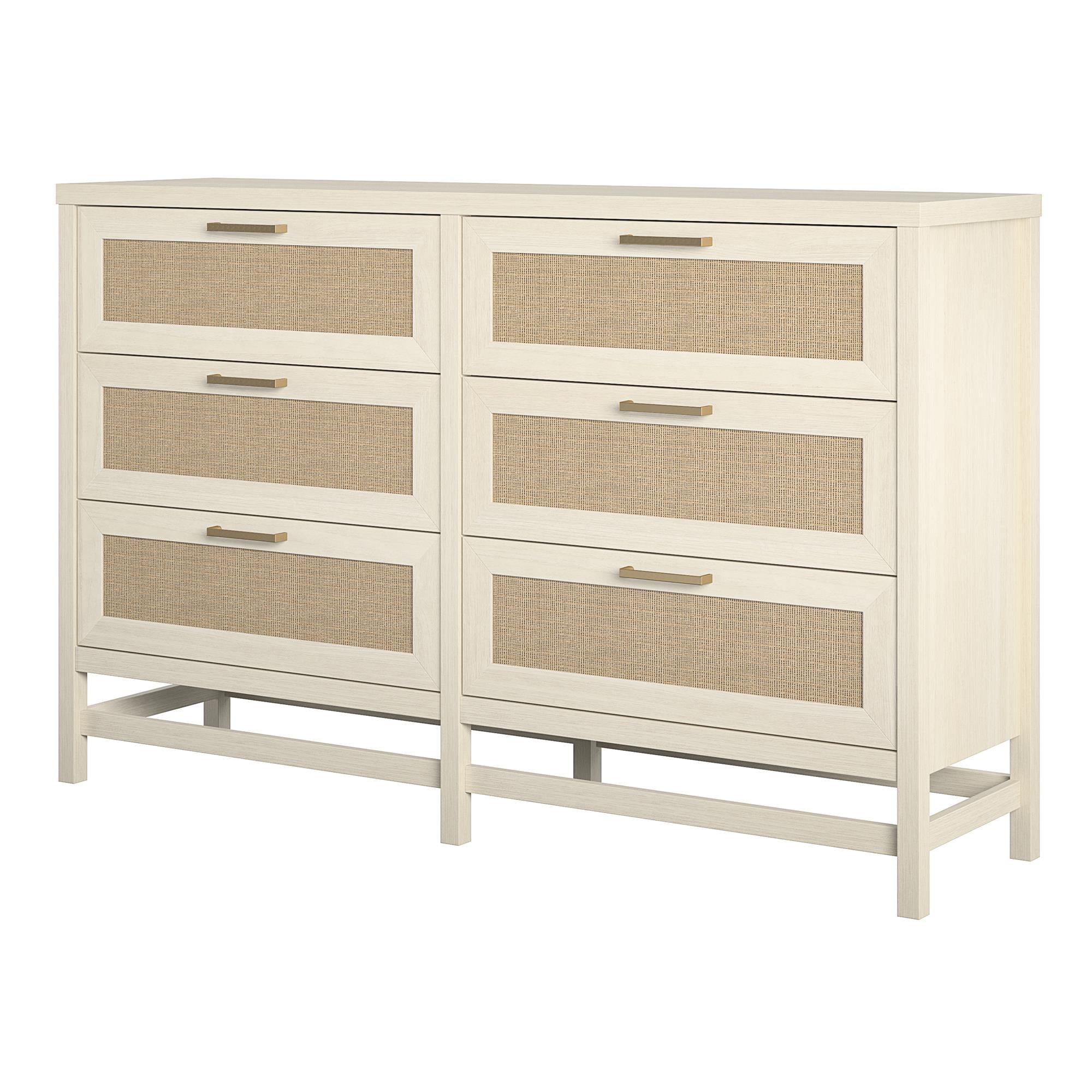 Ameriwood Home Lennon 6 Drawer Dresser - Ivory Oak - 6 Drawer