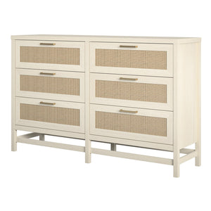 Ameriwood Home Lennon 6 Drawer Dresser - Ivory Oak - 6 Drawer