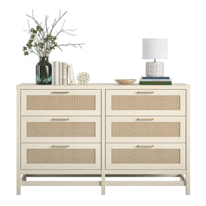 Ameriwood Home Lennon 6 Drawer Dresser - Ivory Oak - 6 Drawer