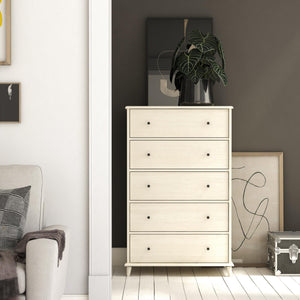 Ameriwood Home Farnsworth 5-Drawer Dresser - Ivory Oak - 5 Drawer