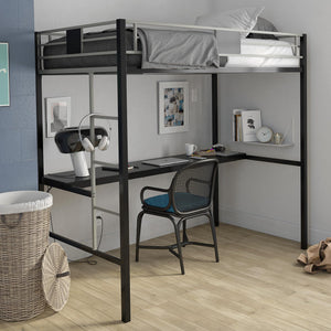 DHP Silver Screen Kids' Loft Bed - Black - Twin