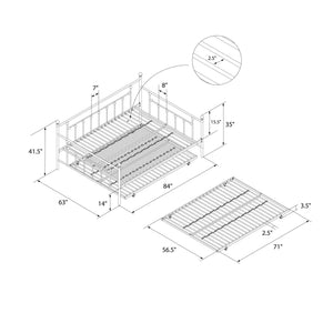 DHP Manila Metal Daybed with Trundle - Bronze - Queen