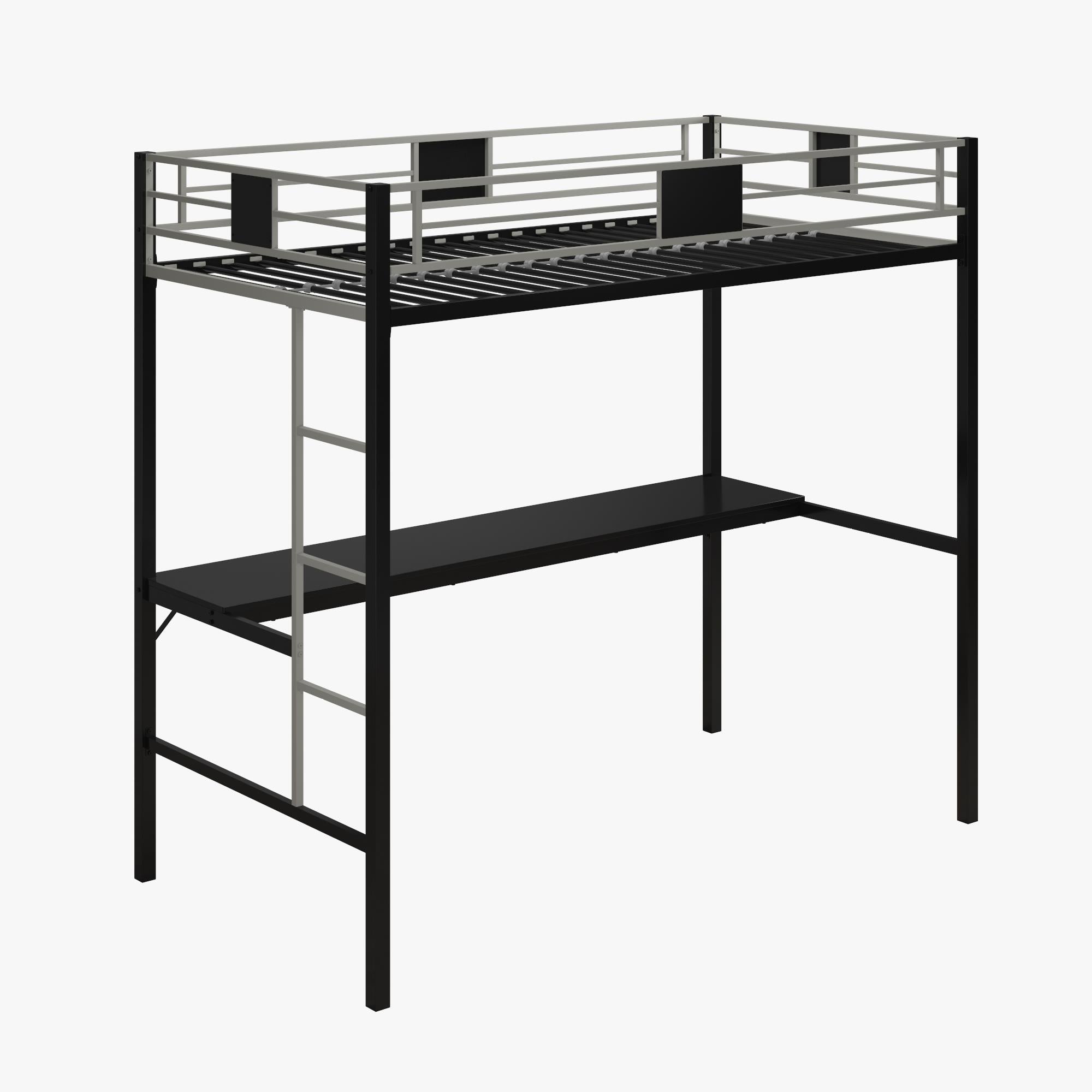 DHP Silver Screen Kids' Loft Bed - Black - Twin