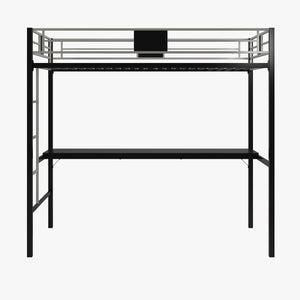 DHP Silver Screen Kids' Loft Bed - Black - Twin