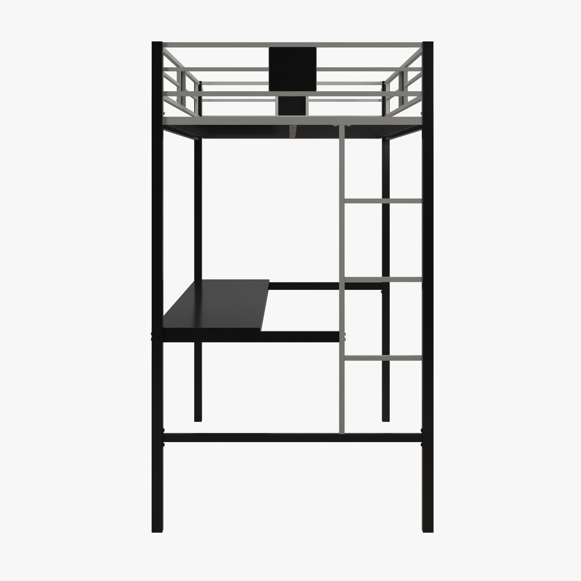 DHP Silver Screen Kids' Loft Bed - Black - Twin