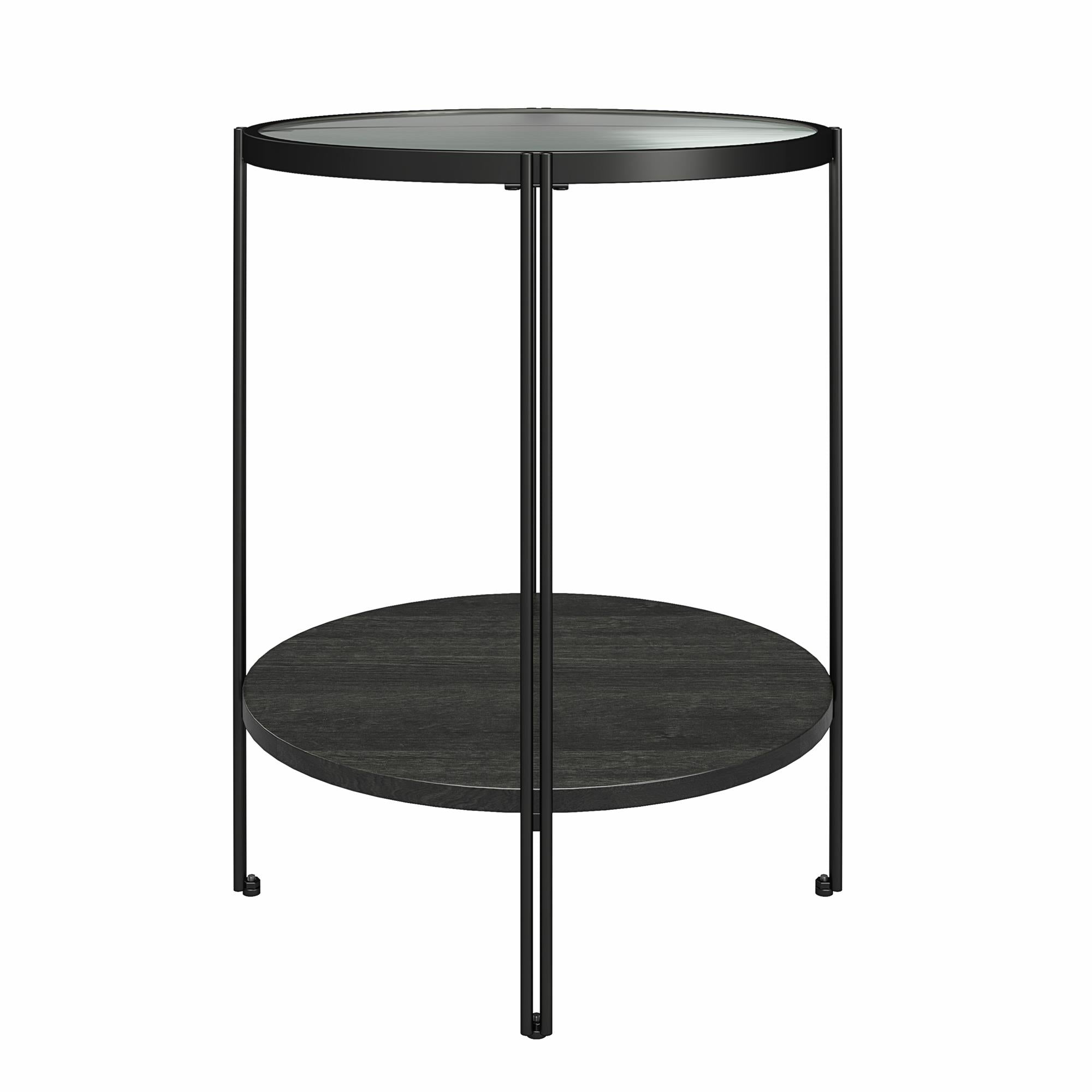 Ameriwood Home Vance Round End Table - Black Oak
