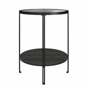Ameriwood Home Vance Round End Table - Black Oak