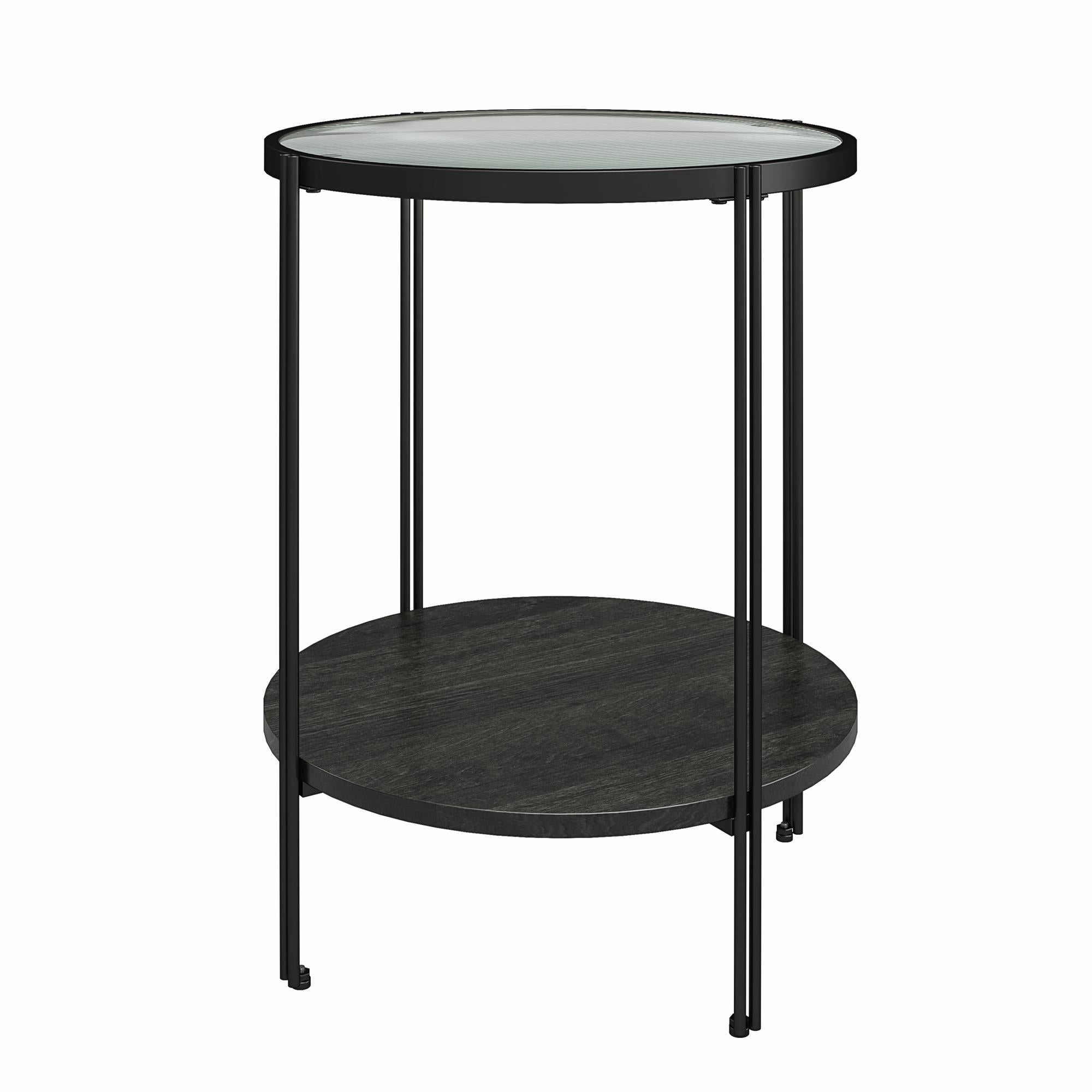 Ameriwood Home Vance Round End Table - Black Oak