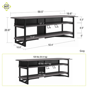 NTense Quest Gaming TV Stand for TVs up to 65" - Gray