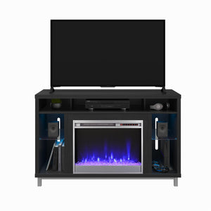 Ameriwood Home Lumina Fireplace TV Stand for TVs up to 48" - Black Oak - 46”-50”
