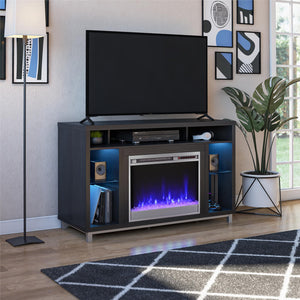 Ameriwood Home Lumina Fireplace TV Stand for TVs up to 48" - Black Oak - 46”-50”