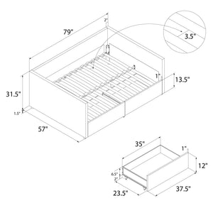 DHP Daybed with Storage - Blue - Full