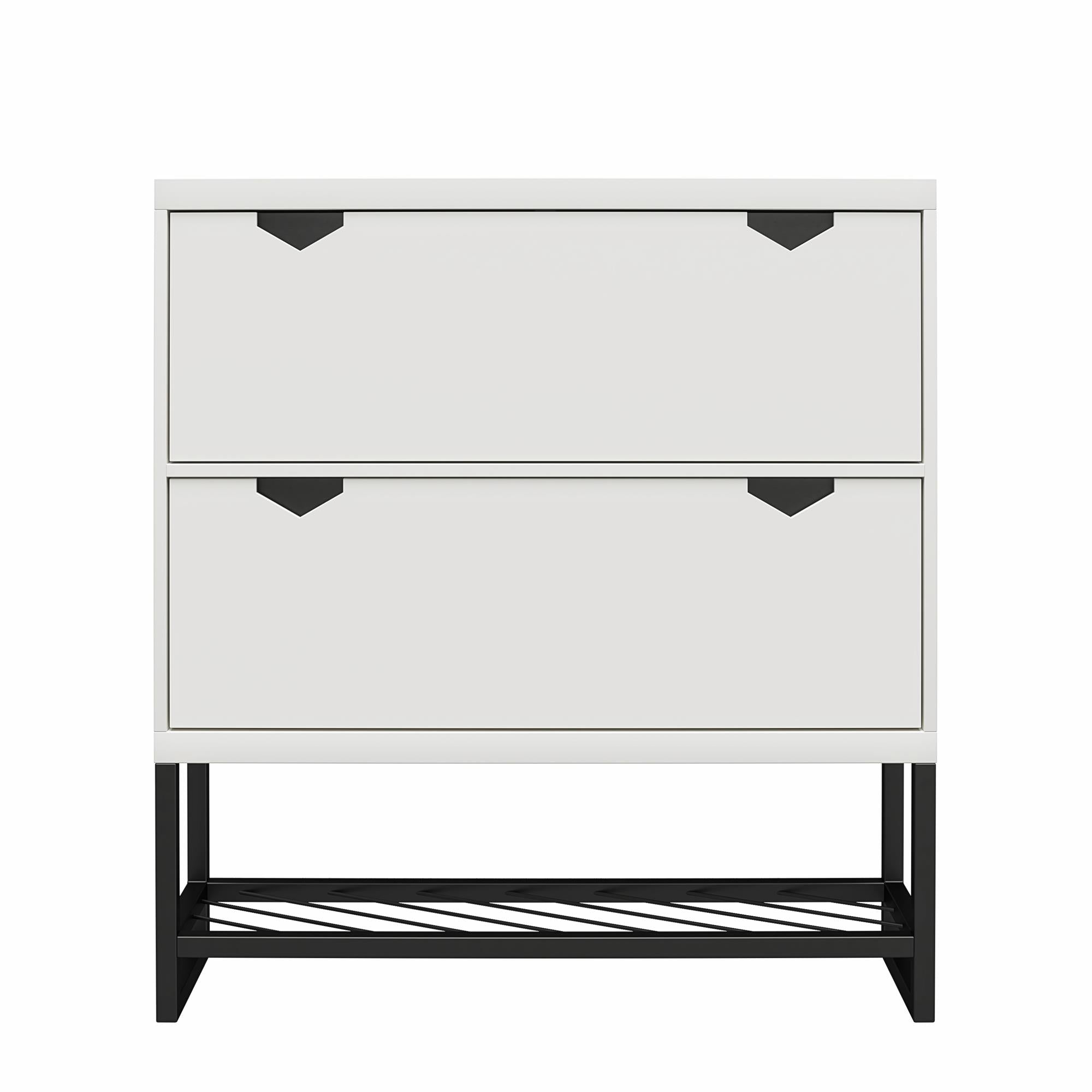 CosmoLiving Brielle Entryway Shoe Storage - White