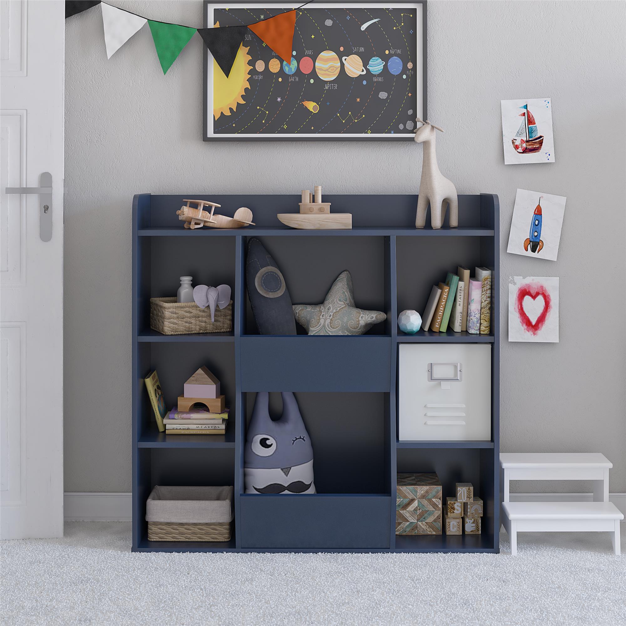 Ameriwood Home Tyler Kids Large Toy Storage Bookcase - Navy