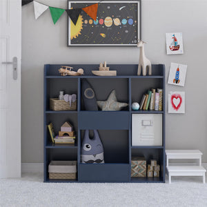 Ameriwood Home Tyler Kids Large Toy Storage Bookcase - Navy
