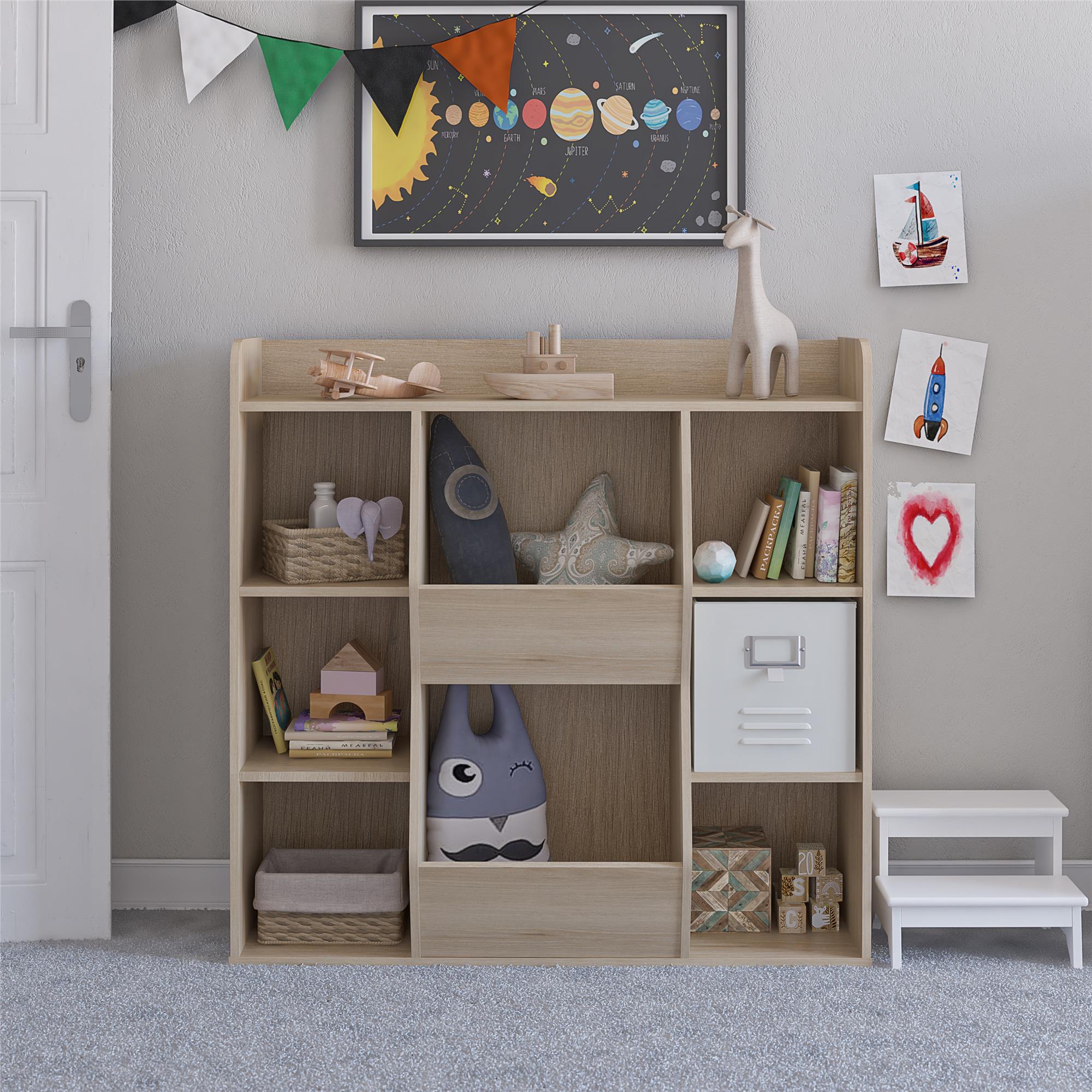 Ameriwood Home Tyler Kids Large Toy Storage Bookcase - Blonde Oak