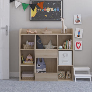 Ameriwood Home Tyler Kids Large Toy Storage Bookcase - Blonde Oak