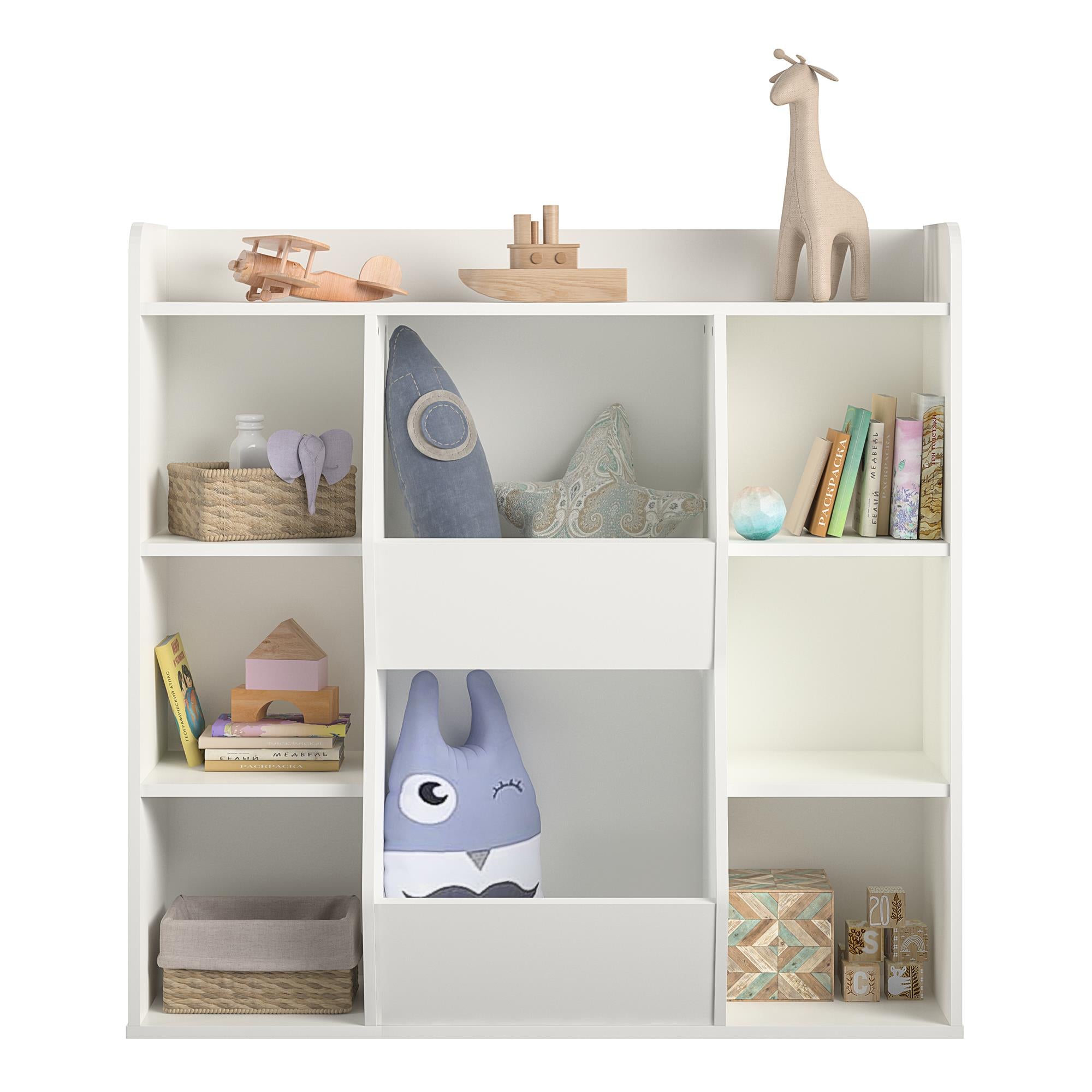 Ameriwood Home Tyler Kids Large Toy Storage Bookcase - White