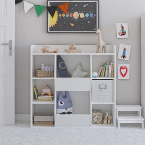 Ameriwood Home Tyler Kids Large Toy Storage Bookcase - White