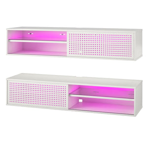 NTense Glitch Floating TV Stand for TVs up to 60" - White
