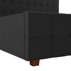 CosmoLiving Elizabeth Upholstered Bed with Storage - Black - King