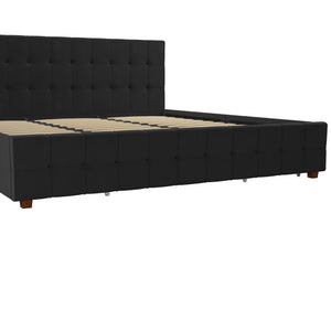 CosmoLiving Elizabeth Upholstered Bed with Storage - Black - King