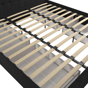CosmoLiving Elizabeth Upholstered Bed with Storage - Black - King