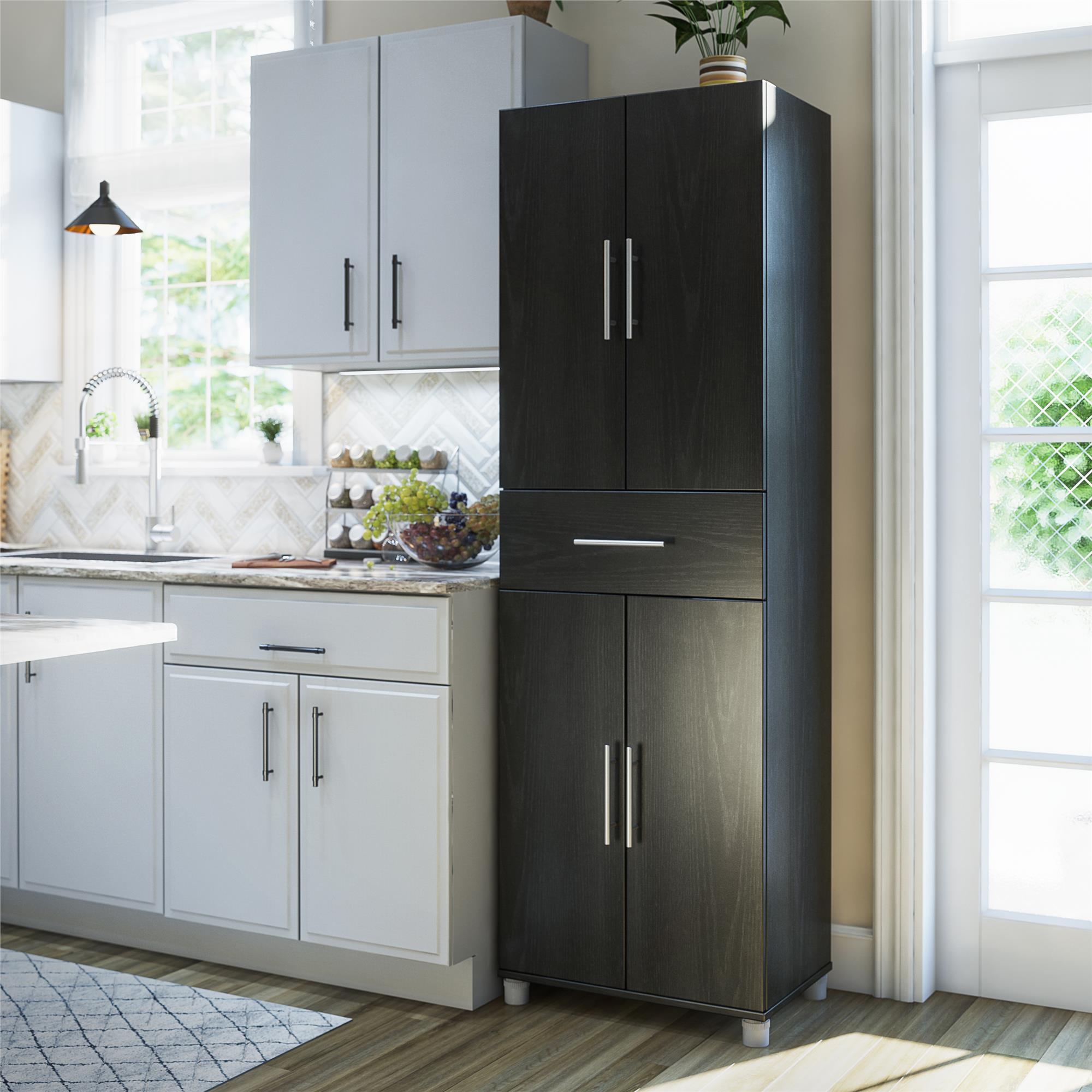 Systembuild Evolution Camberly 4 Door/1 Drawer Storage Cabinet - Black Oak